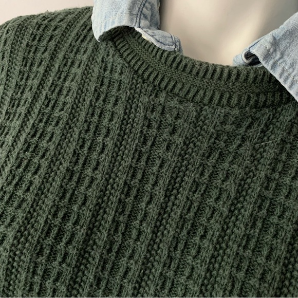 v i n t a g e :: Slouchy Handframed Waffle Knit Grandpa Sweater - Picture 2 of 10
